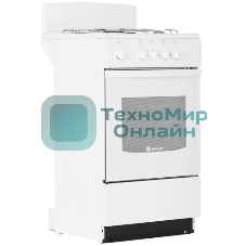 Плита газовая De Luxe 5040.45Г (Щ) -001 белый, конфорок 4 газовых, духовка 46 л, 50 см x 85 см x 50 см