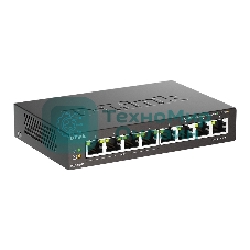 Коммутатор неуправляемый D-Link DGS-1008P/F3A с 8 портами 10/100/1000Base-T (4 порта PoE 802.3af/at, PoE-бюджет 60 Вт)