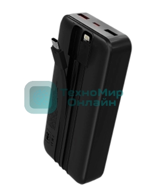 Портативный аккумулятор MORE CHOICE (4620202552815) PB35-20 20000mAh 2USB+1Type-C 3.0A 22.5W+PD20W+QC3.0 LE, черный