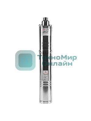 Насос скважинный винтовой 1000Вт, производительность 50л/мин, СТАВР 4-НСВ-105/1000, высота подъема 105м, давление 10.5 бар, глубина погружения 70м, максимальный размер частиц 2мм, внешний диаметр (с кожухом) 99мм, диаметр выходного патрубка G 1', длина кабеля 20м.