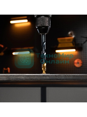 Сверло по металлу Denzel 10 мм, HSS-Tin, Golden Tip, 8 шт.