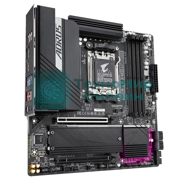 Материнская плата Gigabyte B650M AORUS ELITE, Socket AM5, AMD B650, 4xDDR5, 4xSATA, 2xM.2, 1xPCI-E 4.0 x16, 1xPCI-E 4.0 x4, 1xHDMI, 1xDP, 1x 2.5Gb LAN, 5xUSB-A 3.2 Gen 1, 2xUSB-A 3.2 Gen 2, 4xUSB-A 2.0, 1xUSB-C 3.2 Gen 2, 2x3.5 мм, 7.1, Micro-ATX