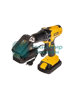 Дрель-шуруповерт Denzel CDL-IB-18-02, 18 В, 1,5 Ач, 40 Нм, щеточный