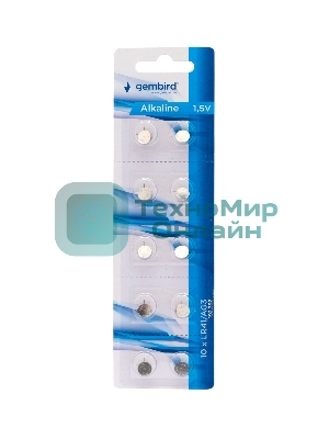 Батарейки щелочные/алкалиновые Gembird Gb-LR41-10B, тип LR41(AG3), 10шт, блистер
