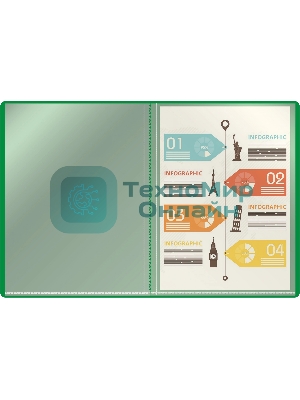 Папка с 20 прозрачными вкладками Silwerhof Eco A4, пластик, 0.5мм, зеленый