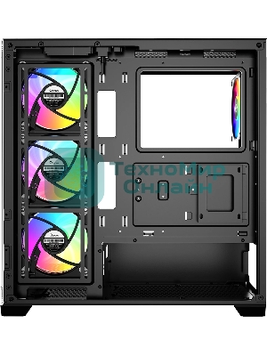 Компьютерный корпус Ocypus Gaммa C72 BK ARGB ATX/win/black/4 ARGB fans/no PSU/Tempered Glass