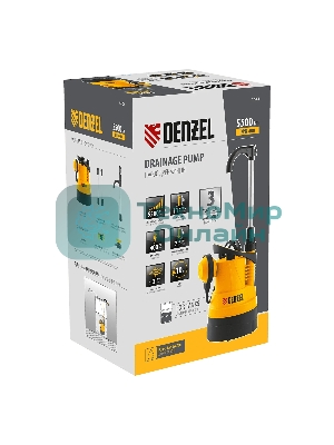 Дренажный насос для чистой воды Denzel DPB400, 400 Вт, подъем 11 м, 5500 л/ч