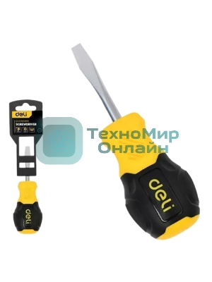 Отвертка шлицевая Deli DL6360381N 6х38мм сталь Cr-V, двухкомпонентная прорезиненная рукоять
