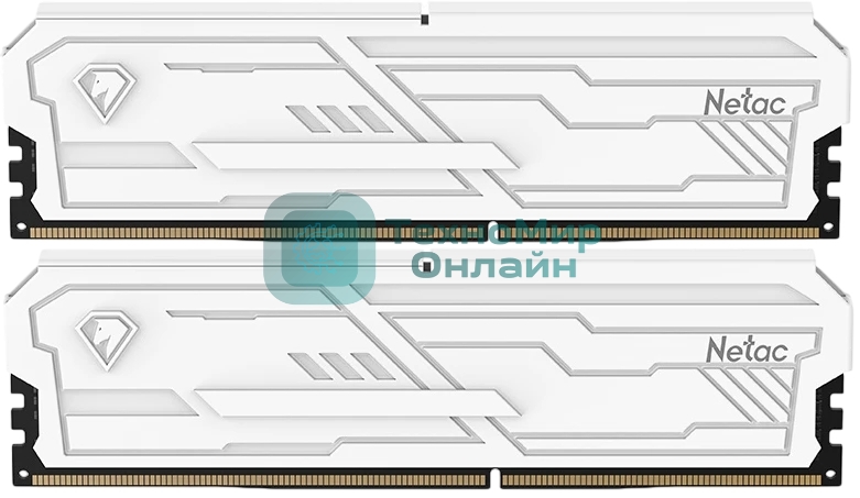 Оперативная память Netac Shadow III, DDR4, 32GB (2x16GB), 3200 MHz, CL16, с радиатором, белый