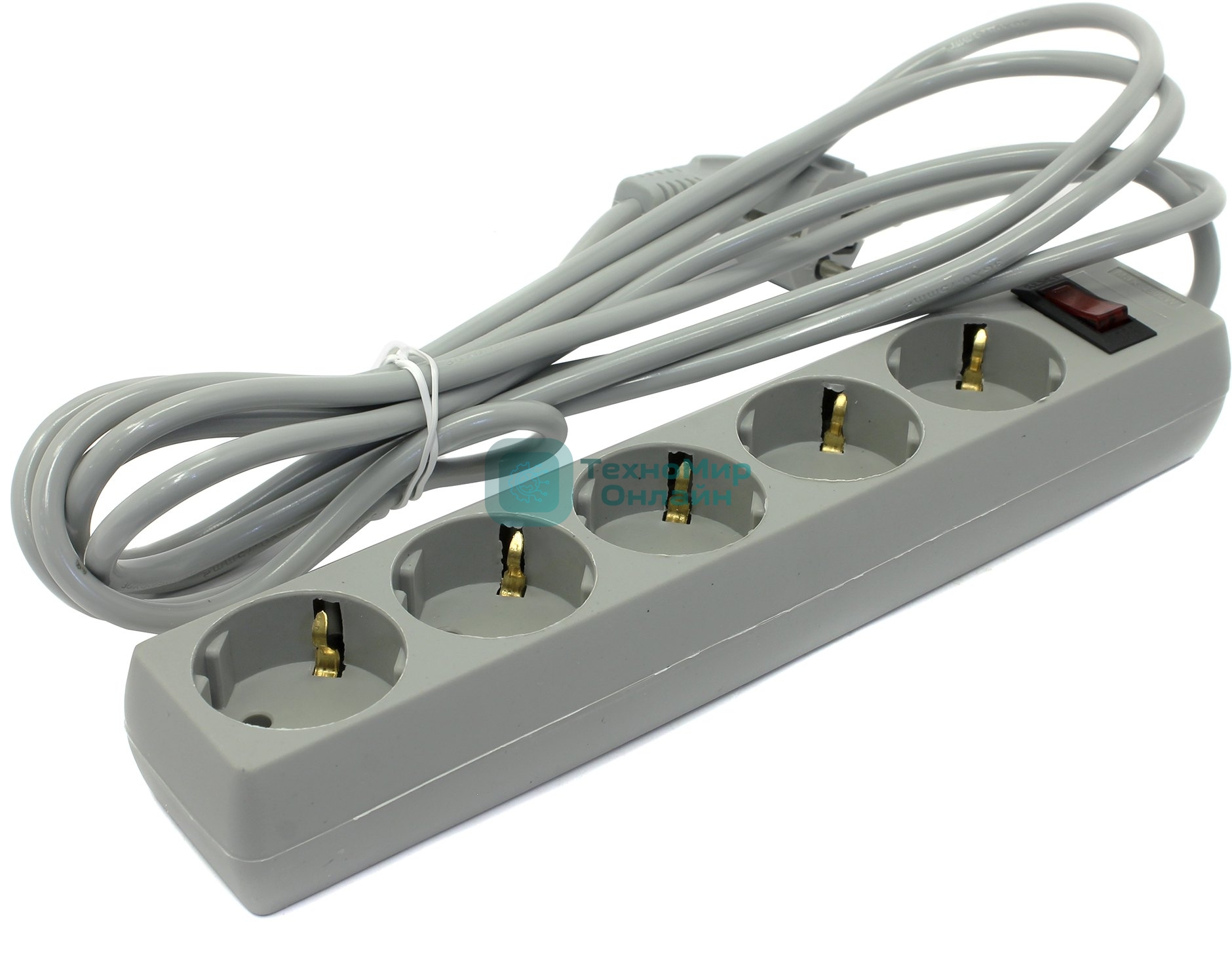 Сетевой фильтр ExeGate EX221186RUS SP-5-3G (5 розеток, 3 м, евровилка, серый)