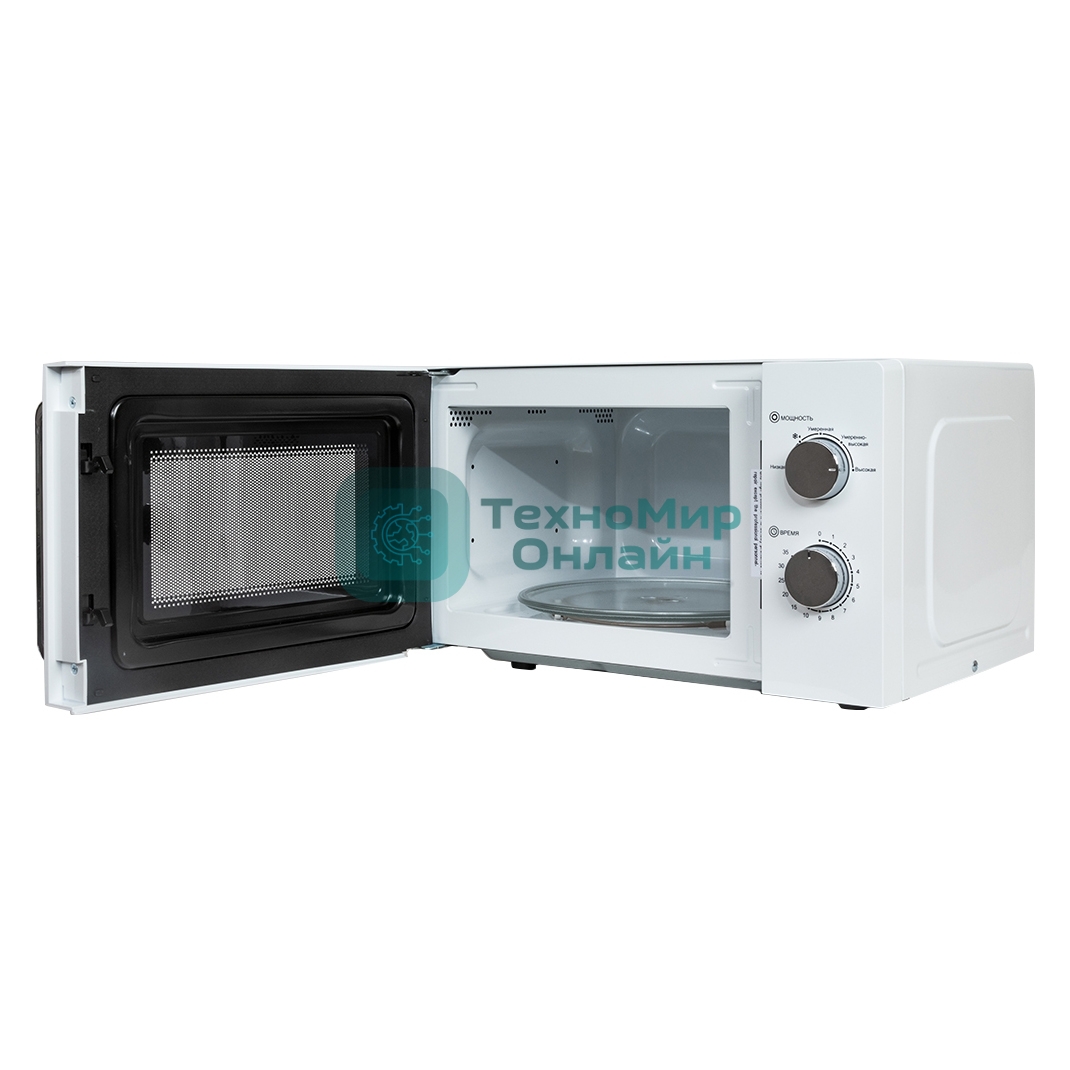 Микроволновая печь JVC JK-MW134M белый, 20 л, 700 Вт, переключатели - поворотный механизм