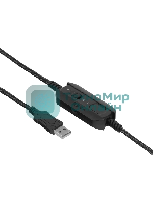 Гарнитура Oklick HS-L930G чёрный/синий, проводная, USB, подсветка