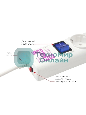 Сетевой фильтр PowerCube, PC 5 м 6 р, белый, 16А, SPG6-A2