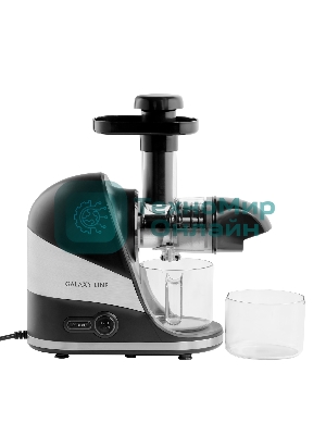 Соковыжималка Galaxy Line GL 0817 чёрный, шнековая горизонтальная, 200 Вт, 500 мл, электронное, реверс
