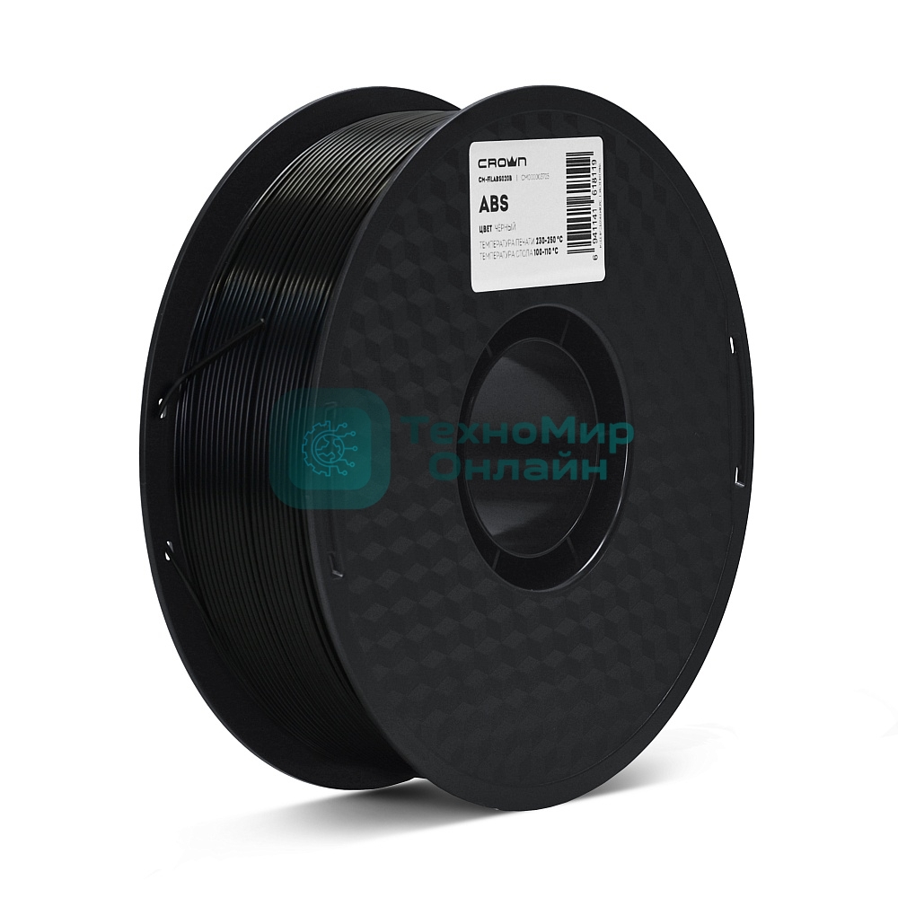 Филамент Crown Micro CM-FILABS020B ABS 1.75 1кг черный