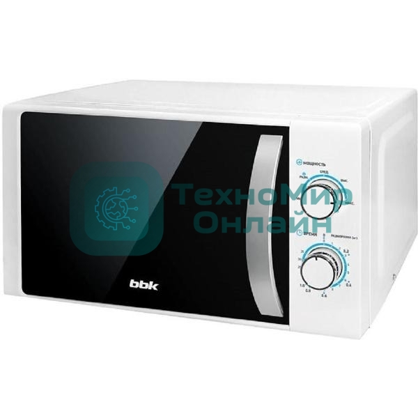 Микроволновая печь BBK 20MWS-711M/WS C белый/серебристый, 20 л, 700 Вт, переключатели - поворотный механизм