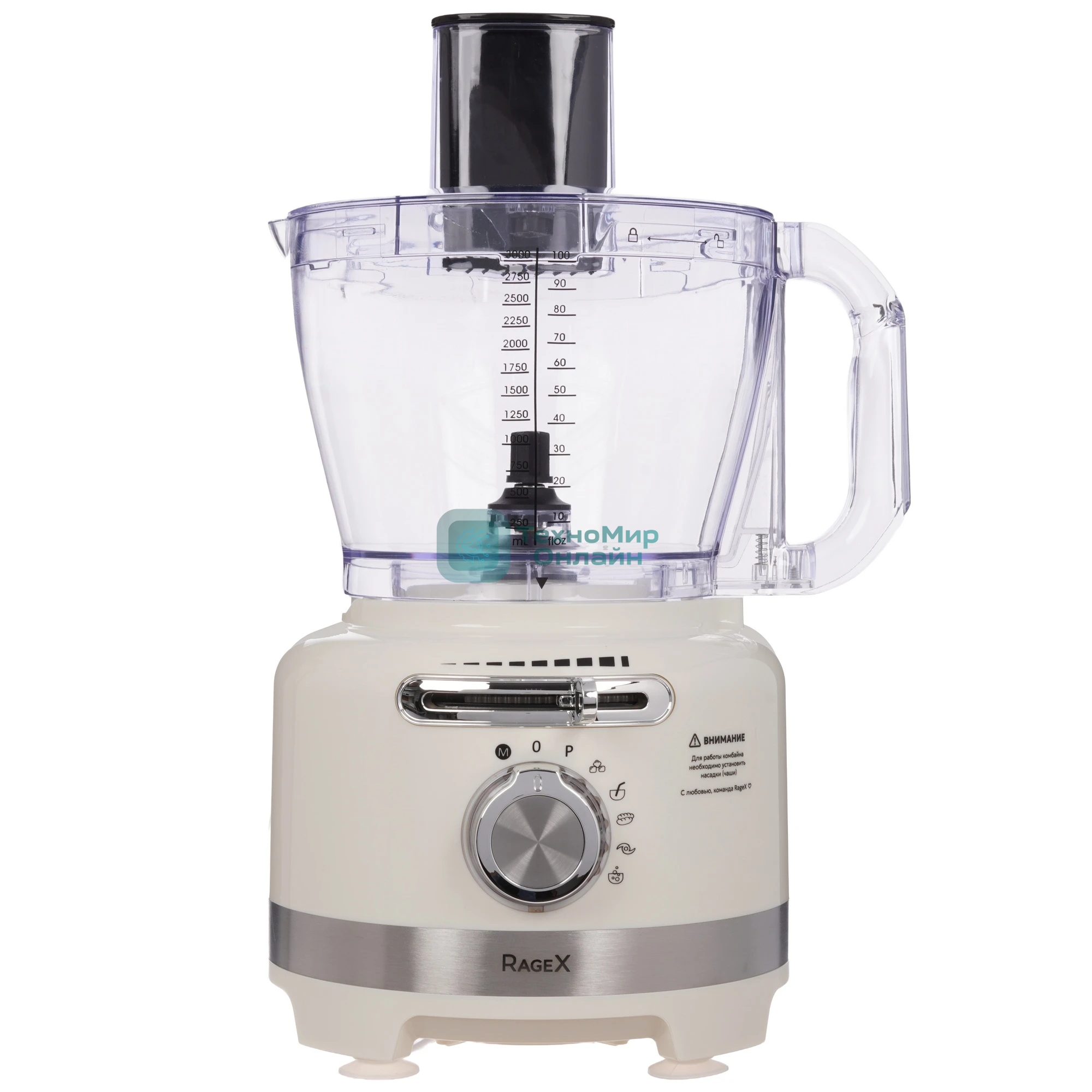 Кухонный комбайн RAGEX R108-105 бежевый 1000Вт 6 скоростей