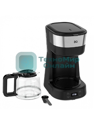Кофеварка капельная BQ CM1000 черный-стальной, исп. кофе - молотый, 1.2 л, 900 Вт.