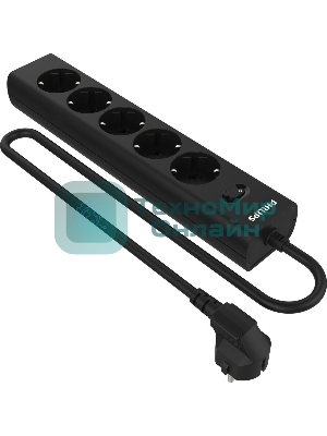 Сетевой фильтр Philips CHP2155BB/51, 3 м, 5 розеток, черный