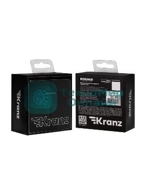 Выключатель Kranz ROUND 2 кл с подсветкой 10А с/у оникс