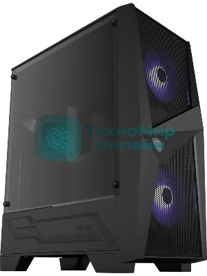 Компьютерный корпус MSI MAG FORGE 100M/mid-tower, ATX, tempered glass side panel/2x RGb 120мм & 1x 120мм fans inc./MAG FORGE 100M
