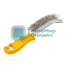 Щетка металлическая Denzel с пластмассовой ручкой, нержавеющая проволока