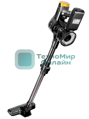 Пылесос вертикальный Brayer BR4273 серый/желтый, питание от аккумулятора, 350 Вт, уборка сухая, пылесборник 0,8 л