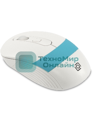 Мышь беспроводная Oklick 310MW белый/синий, 3200 dpi, радиоканал, USB, кнопки - 4