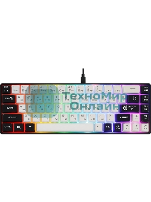 Клавиатура проводная игровая Defender Aris GK-349 RU,черный/белый,68кн+FN,радуж,1.5м