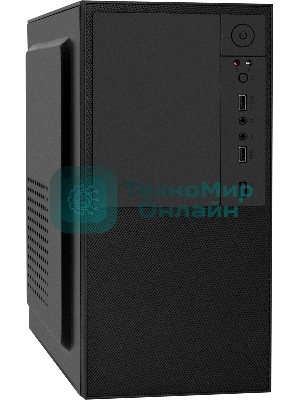 Компьютерный корпус Minitower ExeGate BAA-308-UNS450 (mATX, БП UNS450 с вент. 12см, 2хUSB, HD Audio, черный)