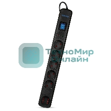 Сетевой фильтр Smartbuy (SBSP-50K-Pro) - 6 роз х 5,0 м - черный