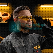 Очки защитные Denzel открытые, поликарбонатные, желтая линза