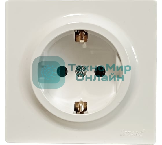 Розетка 1-м ОП LETO с заземл. ПБТ крем LEZARD 752-0300-122B