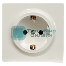 Розетка 1-м ОП LETO с заземл. ПБТ крем LEZARD 752-0300-122B