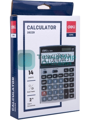 Калькулятор настольный Deli E39229 серебристый 14-разр.