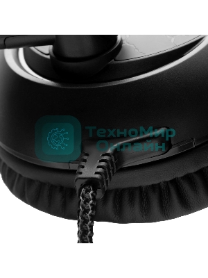 Гарнитура Oklick HS-L930G чёрный/синий, проводная, USB, подсветка