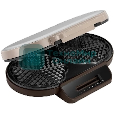 Вафельница Kitfort КТ-3637 1200Вт бежевый/серебристый