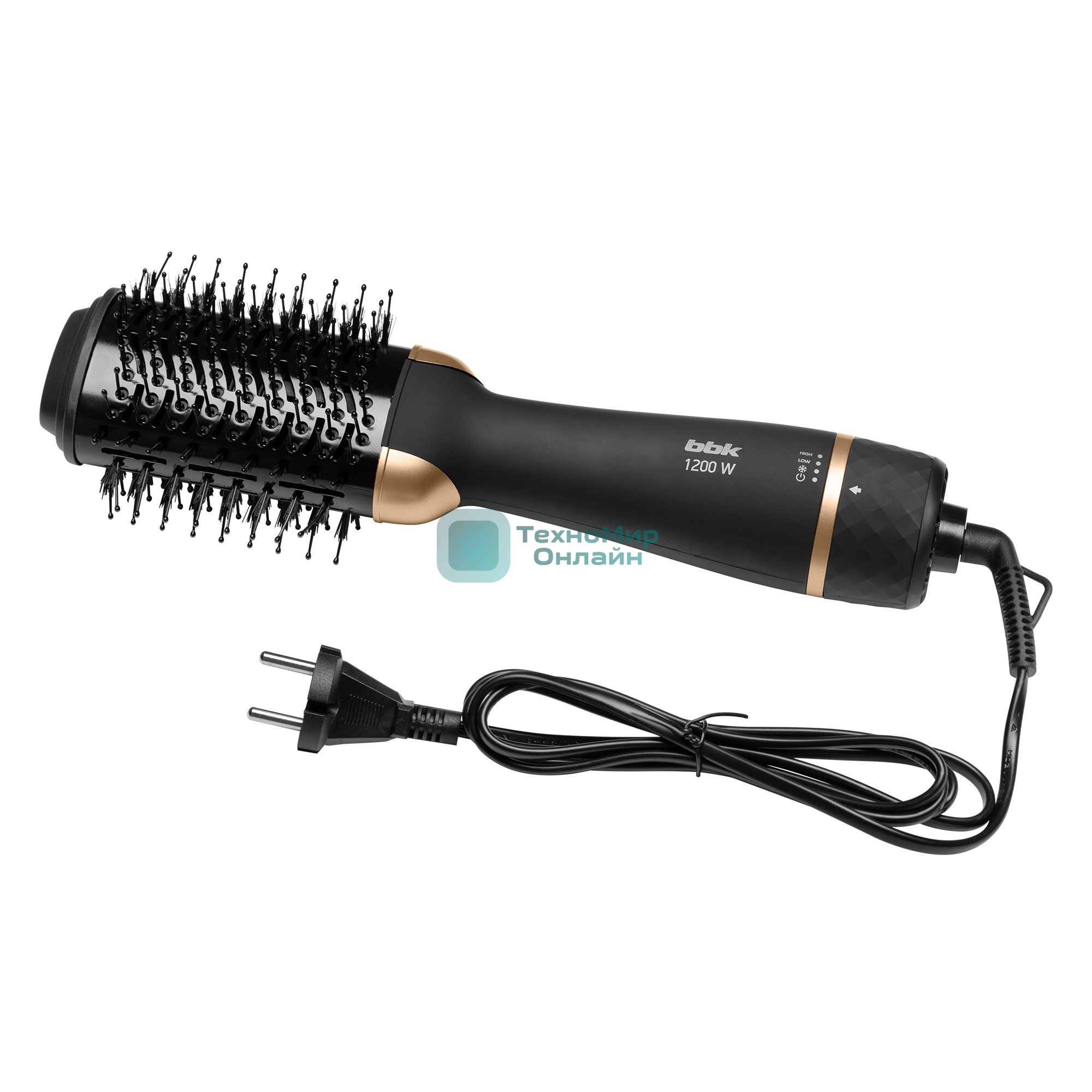 Фен-щётка BBK BHC3500 черный/шампань, 1200 Вт