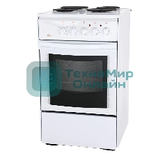 Плита электрическая Flama AE 1403 W белый, конфорок 4 шт, духовка 50 л, 50 см x 85 см x 60 см