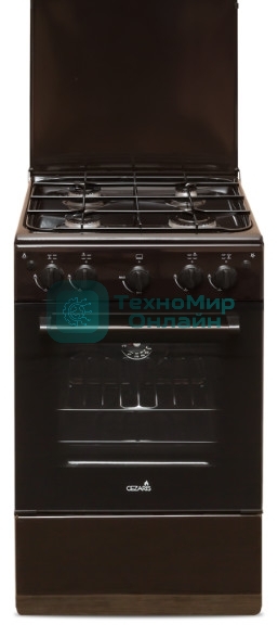 Плита газовая Cezaris ПГ 2150-07 коричневый, конфорок 4 шт, духовка 43 л, 51 см x 85 см x 55 см