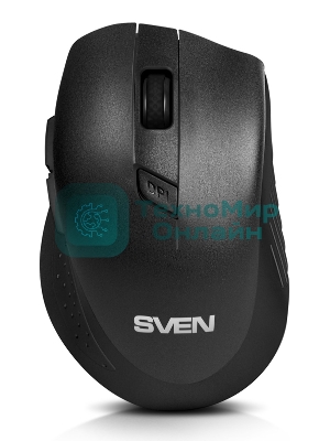 Мышь беспроводная SVEN RX-425W черный, 1600 dpi, радиоканал, USB, кнопки - 6