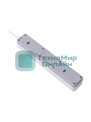 Удлинитель с сетевым фильтром Defender DFS 133, белый, 5 розеток, 3 м.