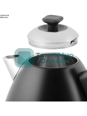 Чайник электрический Galaxy Line GL 0343, черный нефрит, металл, 2200 Вт, 1.7 л