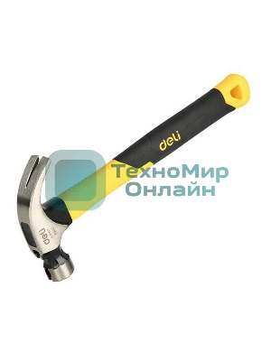 Молоток-гвоздодер Deli DL5002F 450 гр магнит, противоскользящий боек, фиберглассовая рукоять