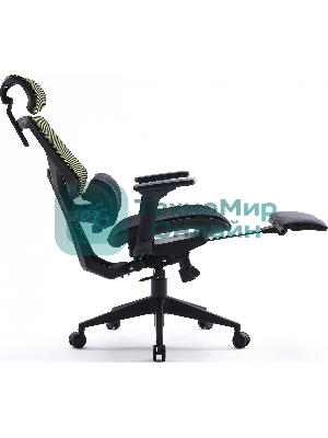 Кресло Cactus CS-CHR-MC01-LGNBK салатовый, сетка, подголовник, подставка для ног
