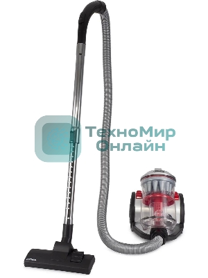 Пылесос Hyundai HYV-C2950 черный/красный, 380/2400 Вт, уборка сухая, пылесборник контейнер 3.5 л