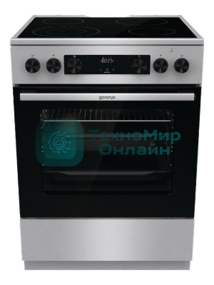Плита электрическая Gorenje GECS6C70XC серебристый, конфорок 4 электрических, духовка 71 л, 60 см x 85 см x 60 см