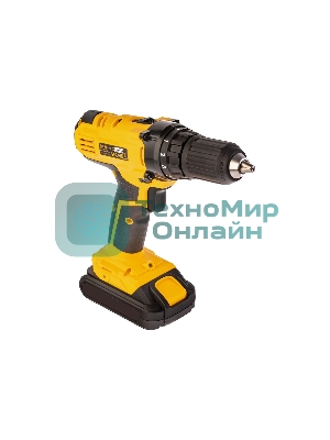 Дрель-шуруповерт Denzel CDL-IB-18-02, 18 В, 1,5 Ач, 40 Нм, щеточный