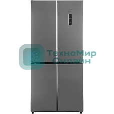 Холодильник Hyundai CM45083F нержавеющая сталь трехкамерный 289/144л морозилка снизу, No Frost, Side by Side