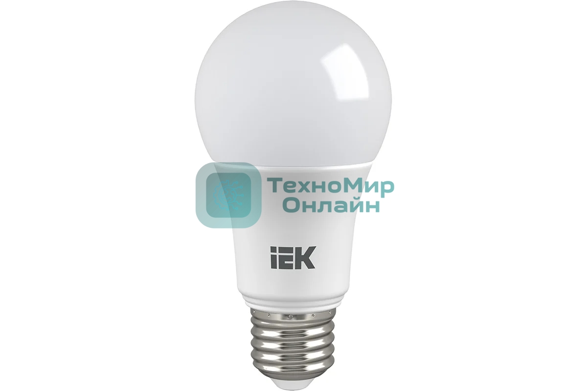 Лампа светодиодная IEK LLE-A60-7-230-40-E27 ECO A60 7Вт грушевидная 4000К белый E27 633лм 230-240В